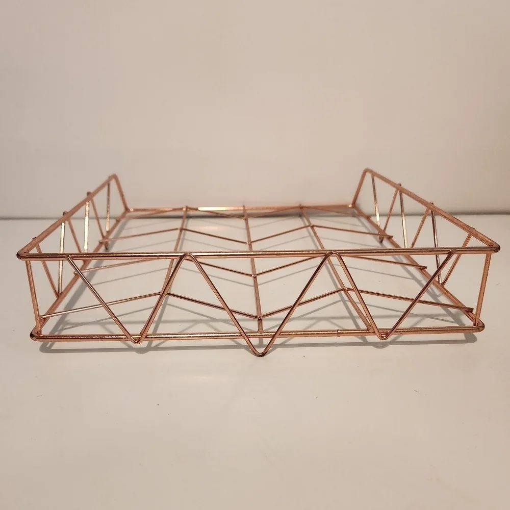 Unbranded Rose Gold Wire File Tray Organizer